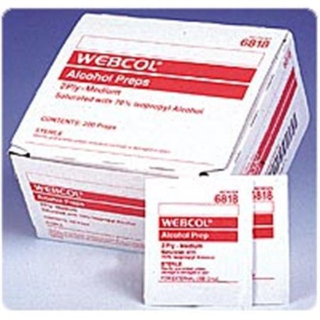 KENDALL Kendall 686818 Alcohol Prep Wipes - Box of 200 686818